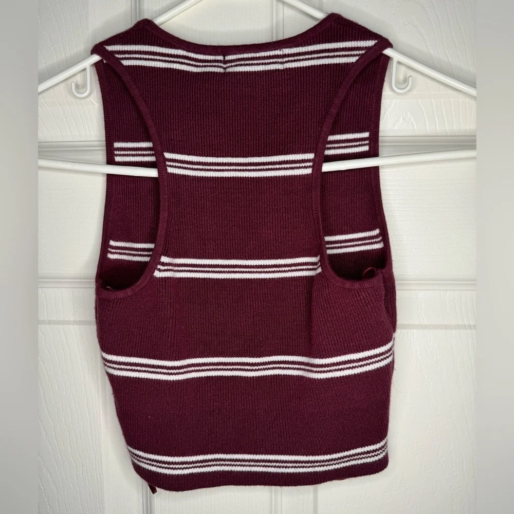 NWOT Striped Ribbed Crop Top Small - Picture 3 of 4